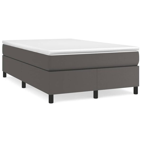 vidaXL Sommier &agrave; lattes de lit avec matelas gris 120x190 cm similicuir