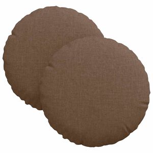vidaXL Coussins de si&egrave;ge 2 pc Tissu Marron &Oslash;30 x 13 cm
