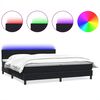 vidaXL Sommier &agrave; lattes de lit avec matelas et LED noir 180x220 cm velours