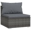 vidaXL Salon de jardin 13 pcs avec coussins Gris R&eacute;sine tress&eacute;e