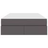 vidaXL Lit avec rangement et matelas avec matelas 2 pcs Gris Cuir