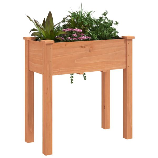 vidaXL Jardini&egrave;re avec doublure marron 71x37x76cm bois massif de sapin
