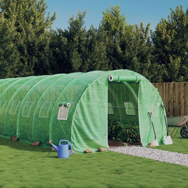 vidaXL Serre avec cadre en acier vert 72 m² 24x3x2 m