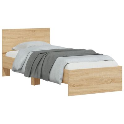 vidaXL Cadre de lit sans matelas avec tête de lit 90x200 cm