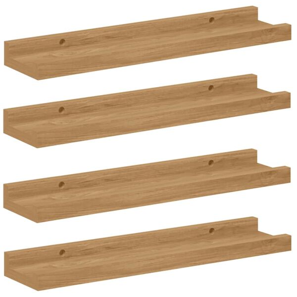 vidaXL &Eacute;tag&egrave;re Murale 4 pcs Marron 40 x 9 x 3 cm Bois d'ing&eacute;nierie