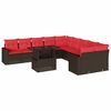 vidaXL Ensemble de canap&eacute; de jardin 11 pcs avec coussins marron