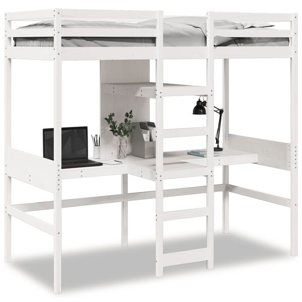 vidaXL Cadre de lit superposé sans matelas blanc 90x190 cm pin massif