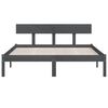 vidaXL Cadre de lit sans matelas bois massif gris 200x200 cm