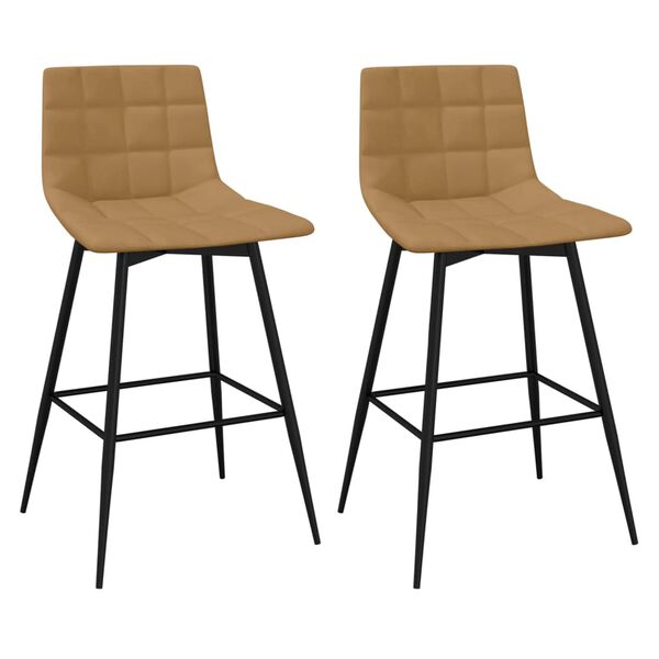 vidaXL Tabourets de bar lot de 2 marron velours