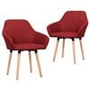 vidaXL Chaises &agrave; manger lot de 2 rouge bordeaux tissu