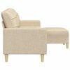 vidaXL Canapé à 3 places avec repose-pieds Crème 210 cm Tissu