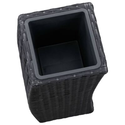 vidaXL Lits surélevés de jardin 3 pcs Résine tressée Noir