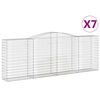 vidaXL Paniers &agrave; gabions arqu&eacute;s 7 pcs 400x50x140/160 cm Fer galvanis&eacute;