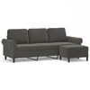 vidaXL Canap&eacute; &agrave; 3 places avec repose-pieds Gris fonc&eacute; 180 cm Velours