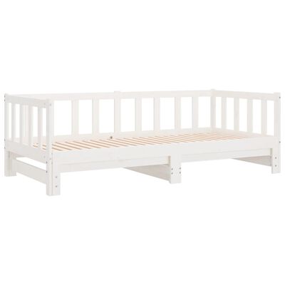 vidaXL Lit coulissant sans matelas blanc 2x(90x200) cm