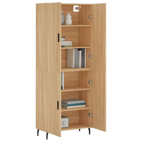 vidaXL Buffet haut Ch&ecirc;ne sonoma 69,5x34x180 cm Bois d'ing&eacute;nierie