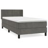 vidaXL Sommier &agrave; lattes de lit et matelas Gris fonc&eacute; 80x200 cm Velours