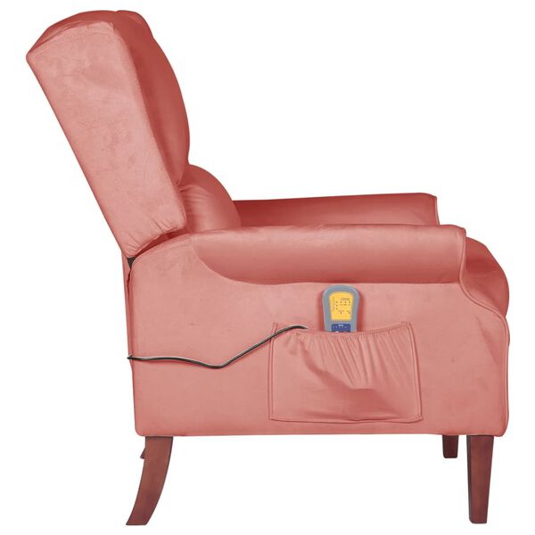 vidaXL Fauteuil de massage inclinable Rose Velours