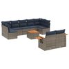 vidaXL Salon de jardin 10 pcs avec coussins gris r&eacute;sine tress&eacute;e