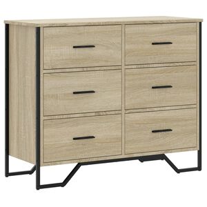vidaXL Commode ch&ecirc;ne sonoma 91x35,5x74,5 cm bois d'ing&eacute;nierie