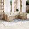 vidaXL Salon de jardin avec coussins 9 pcs beige r&eacute;sine tress&eacute;e