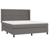 vidaXL Sommier &agrave; lattes de lit avec matelas Gris 180x200 cm Similicuir