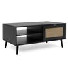 Finori Table basse Vienna 55A Noir et impression de rotin
