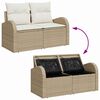 vidaXL Ensemble de canap&eacute; de jardin 5 pcs Beige Poly Rattan