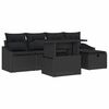 vidaXL Ensemble de canap&eacute; de jardin 6 pc Noir polyrotin