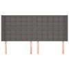 vidaXL T&ecirc;te de lit avec oreilles Gris 163x16x118/128 cm Similicuir