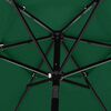 vidaXL Parasol de jardin &agrave; 3 niveaux avec m&acirc;t en aluminium vert 2,5 m