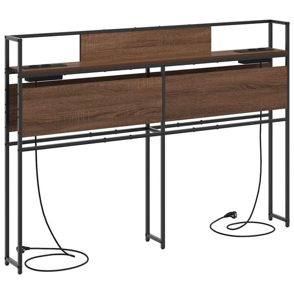 vidaXL T&ecirc;te de lit de rangement Ch&ecirc;ne marron 140 cm Bois d'ing&eacute;nierie