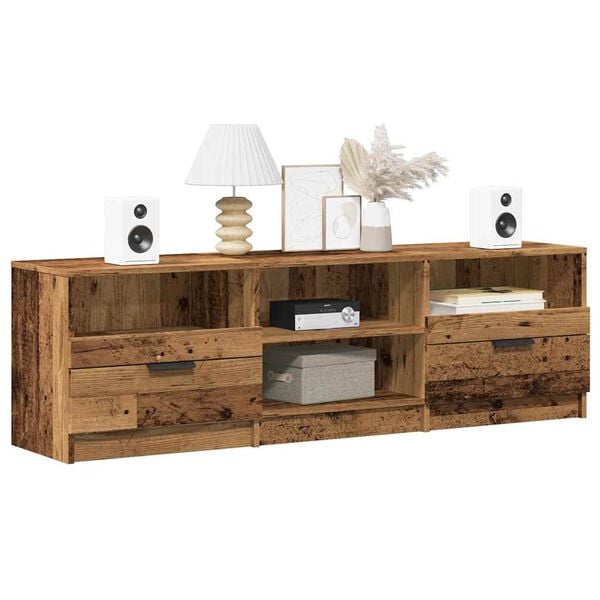 vidaXL Meuble TV vieux bois 150x33,5x45 cm bois d'ing&eacute;nierie