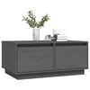 vidaXL Table basse Gris 80x50x35 cm Bois massif de pin