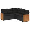 vidaXL Salon de jardin 5 pcs avec coussins noir r&eacute;sine tress&eacute;e
