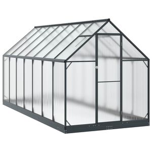 vidaXL Serre de jardin avec porte Anthracite 183,5 x 423,5 x 207 cm