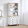 vidaXL Hutch ASKIM Blanc 91 x 40 x 184 cm Bois de pin massif
