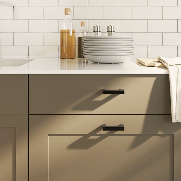 vidaXL Poign&eacute;es d'armoire 20 pcs noir 64 mm acier inoxydable