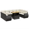 vidaXL Salon de jardin 10 pcs avec coussins noir r&eacute;sine tress&eacute;e