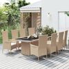 vidaXL Ensemble à manger de jardin et coussins 9 pcs beige Poly rotin