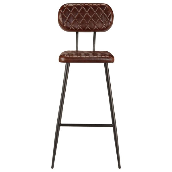 vidaXL Chaises de bar lot de 2 marron cuir v&eacute;ritable