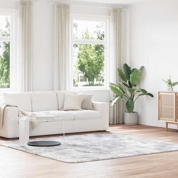 vidaXL Tapis Shaggy &agrave; poils longs NAVARRA gris argent&eacute; 240x240 cm