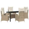 vidaXL Ensemble de salle &agrave; manger pour jardin 5 pc Beige polyrotin