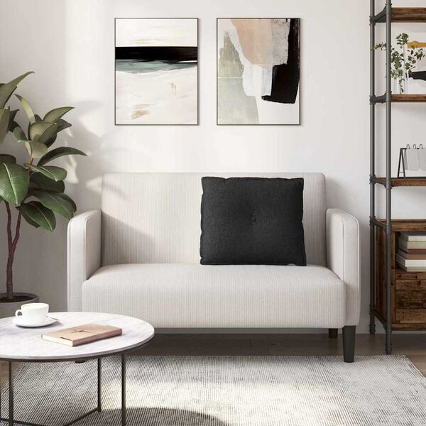 vidaXL Coussin de Dos Noir 60 x 19 x 50 cm tissu