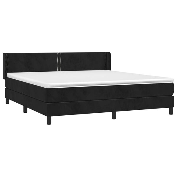 vidaXL Sommier &agrave; lattes de lit avec matelas Noir 180x200 cm Velours