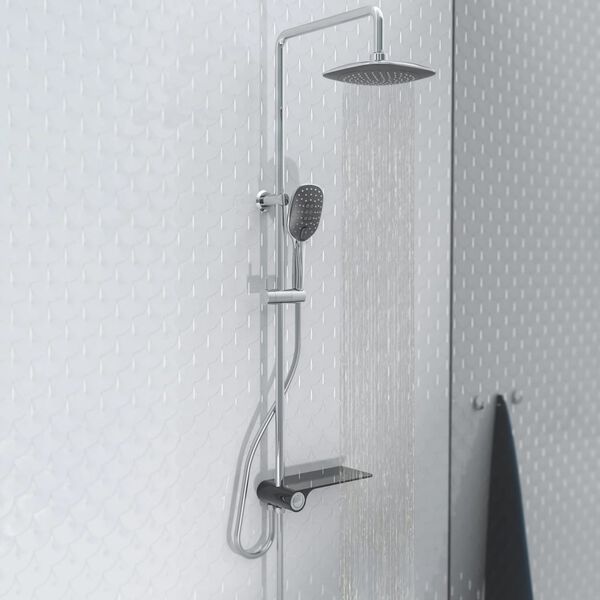 SCH&Uuml;TTE Ensemble de douche avec bac lat&eacute;ral AQUASTAR chrome-anthracite