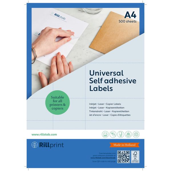 rillprint &Eacute;tiquettes autocollantes 105x148 mm 500 feuilles Blanc