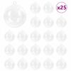 vidaXL Ensemble de Boules de No&euml;l 25 pcs Transparent &Oslash; 8 cm