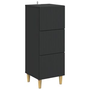 vidaXL Armoire &agrave; tiroirs Noir 33 x 34,5 x 90 cm Bois d'ing&eacute;nierie