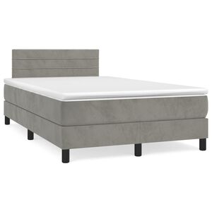 vidaXL Sommier &agrave; lattes de lit et matelas Gris clair 120x200cm Velours